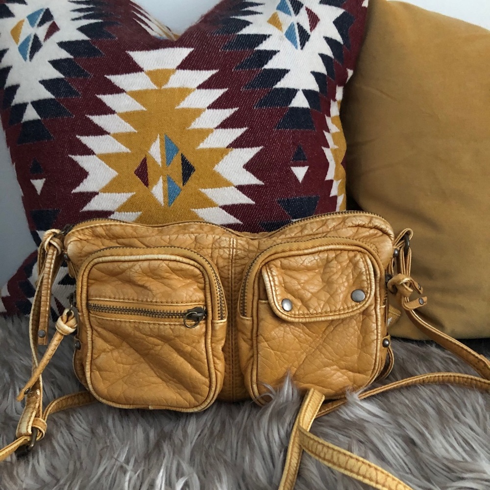 Distressed Vegan Leather Crossbody Bag